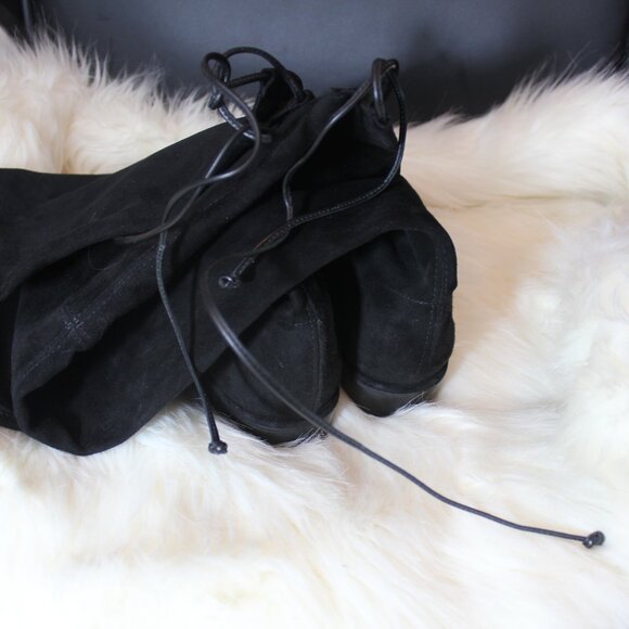 STUART WEITZMAN stretch-suede over-the-knee black boots size 8 - Picture 9 of 9